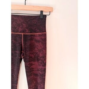 Athleta Elation Glades 7/8 Tight Leggings Maroon Black Textured Print XS